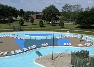 water park lounge area with safety surfacing