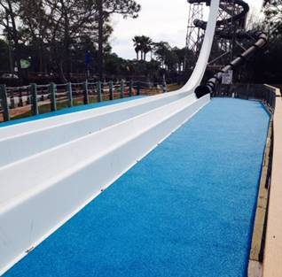 water park slides with rubber safety surfacing