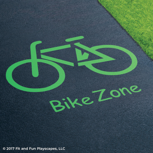 Fit and Fun Bike Zone Playground Stencil
