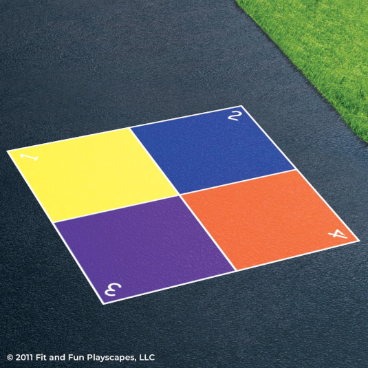 Fit and Fun Small Four Square Playground Stencil