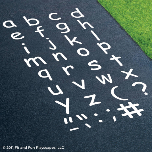 Fit and Fun Lowercase Letter Playground Stencil