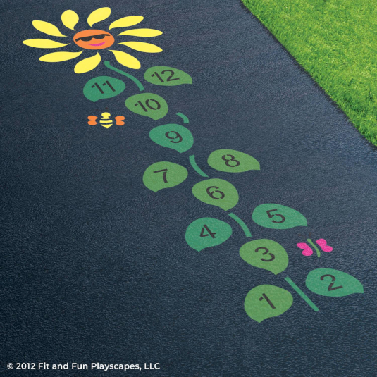 Fit and Fun Daisy Hopscotch Playground Stencil