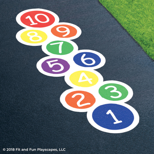 Fit and Fun Circle Hopscotch Playground Stencil